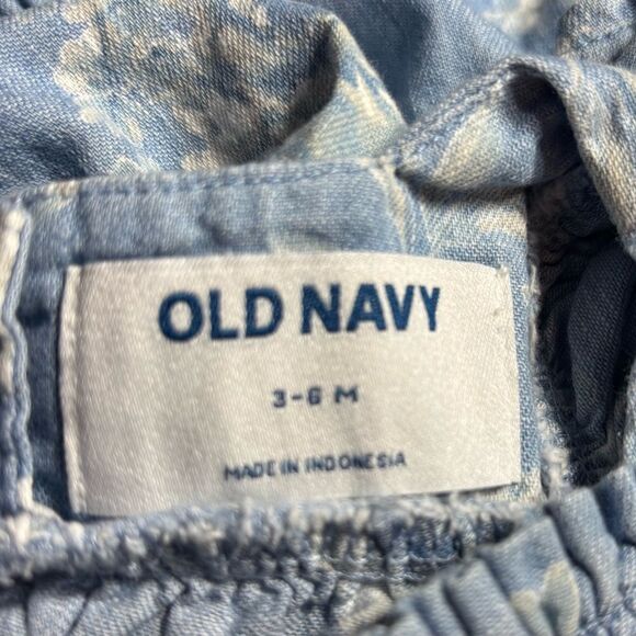 3-6 Build a Bundle Old Navy Denim Floral Dress EPC 3-6 Months - Picture 3 of 3